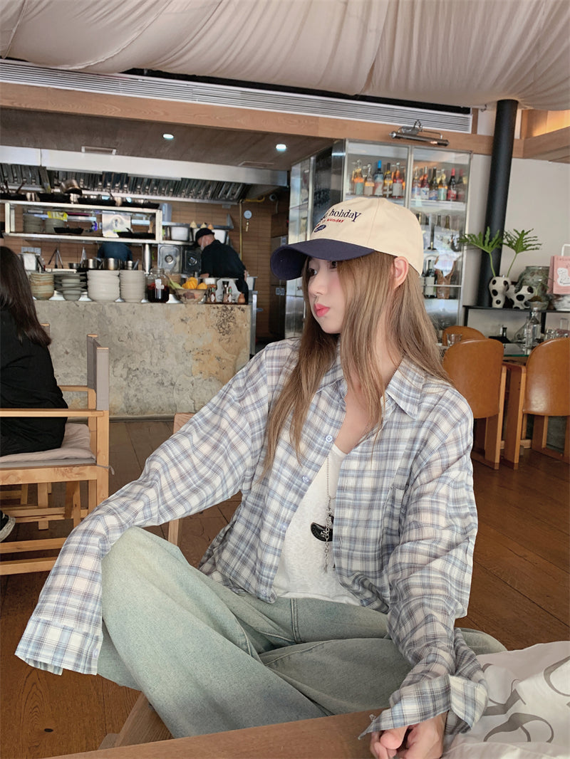 Blue Checkered Casual Flannel Shirt