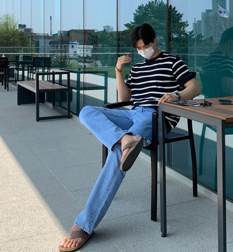Blue Clean Ripped Jeans
