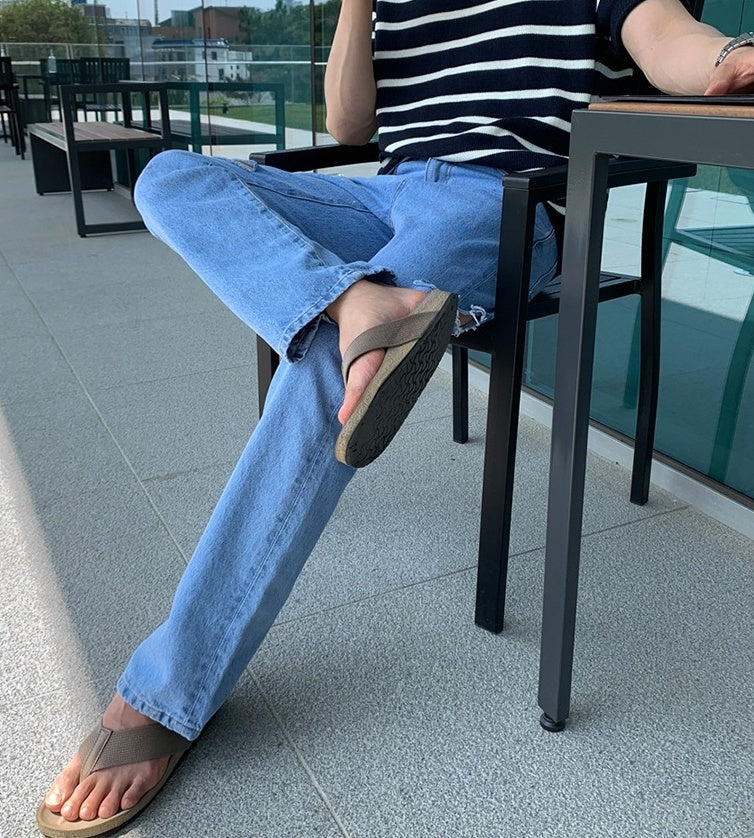 Blue Clean Ripped Jeans