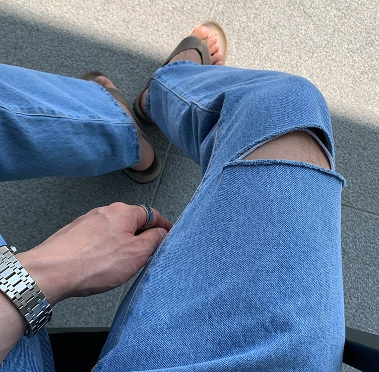 Blue Clean Ripped Jeans