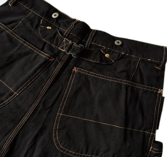 Blue Criss-Cross Stitched Loose Jeans