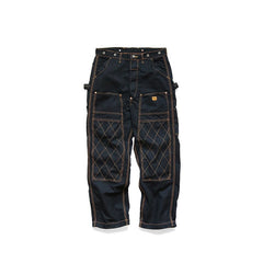 Blue Criss-Cross Stitched Loose Jeans