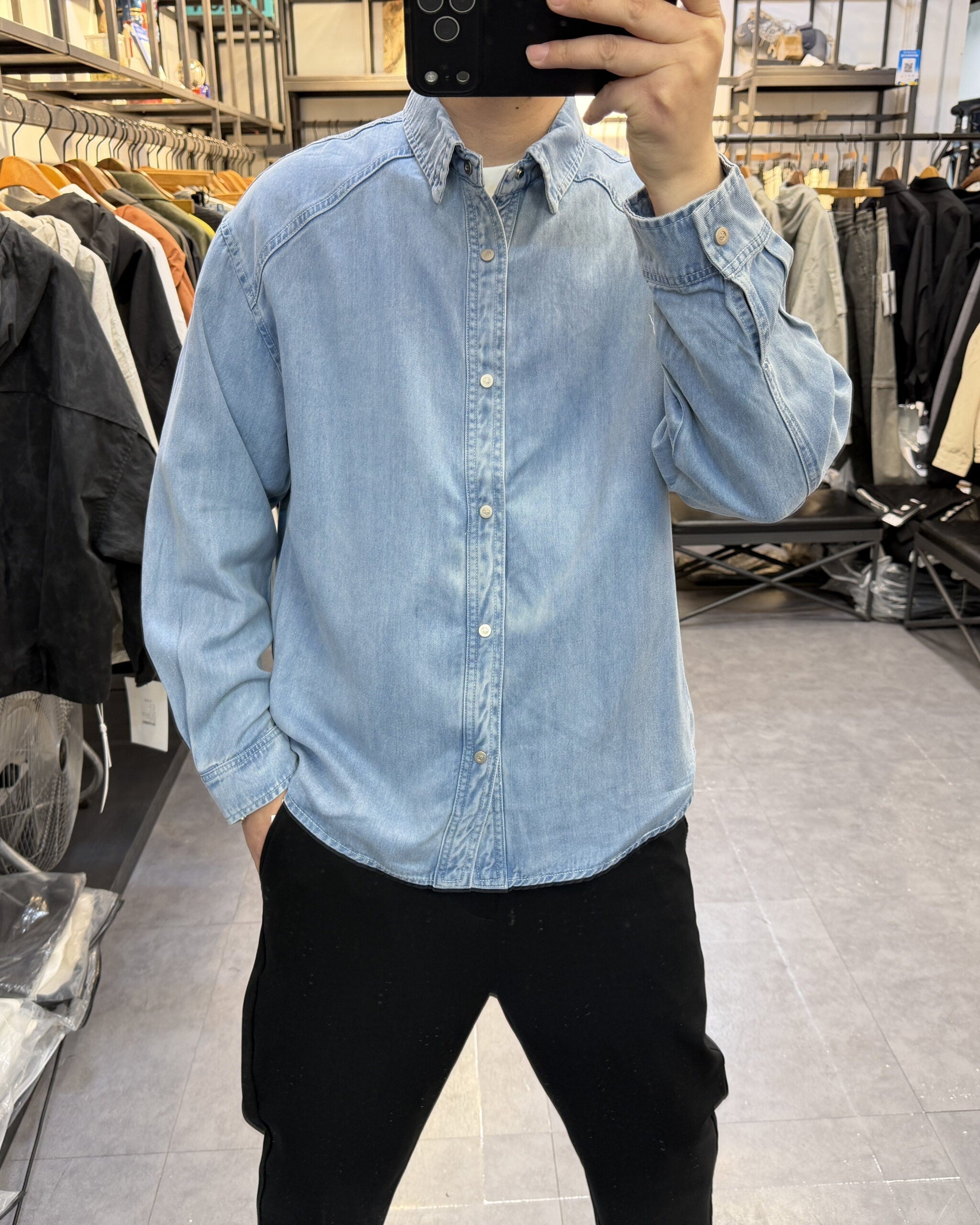 Blue Denim Basic Shirt