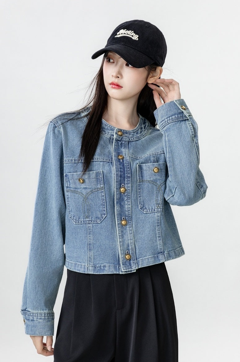 Blue Denim Jacket Casual Cardigan