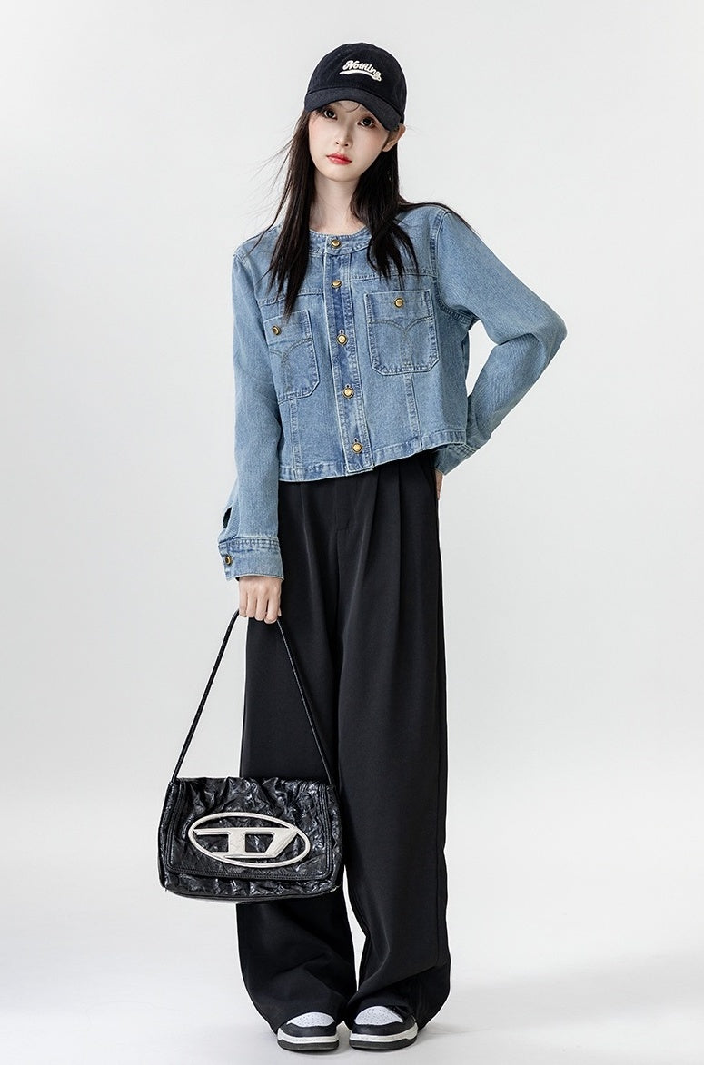 Blue Denim Jacket Casual Cardigan
