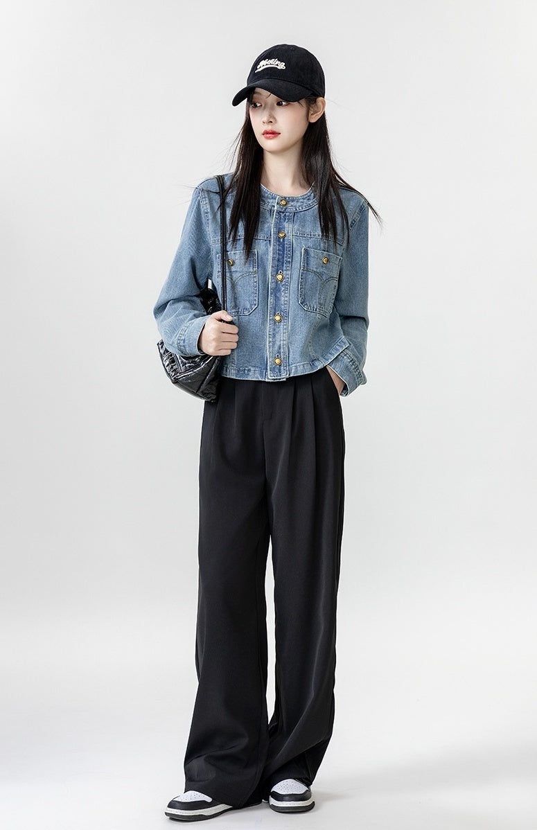 Blue Denim Jacket Casual Cardigan