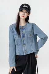Blue Denim Jacket Casual Cardigan