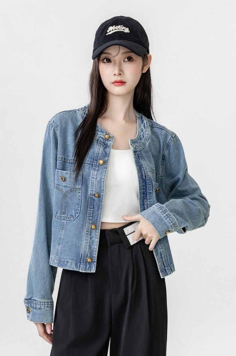 Blue Denim Jacket Casual Cardigan