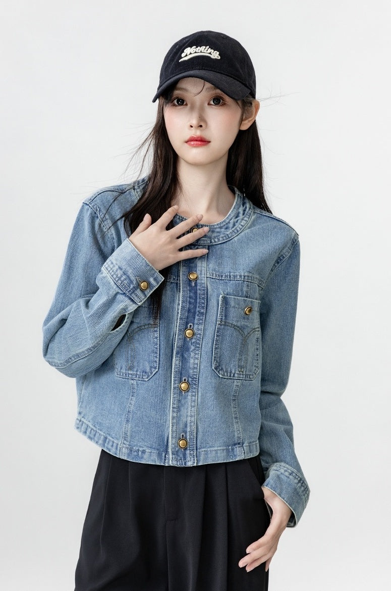 Blue Denim Jacket Casual Cardigan