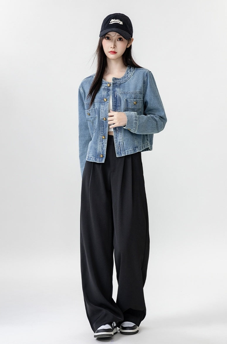 Blue Denim Jacket Casual Cardigan