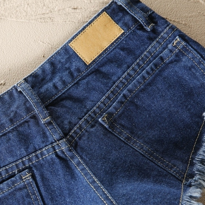 Blue Denim Ripped Micro Shorts