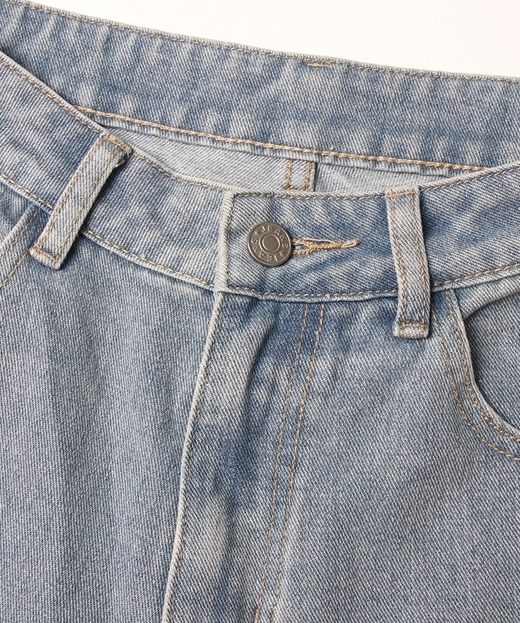 Blue Detachable Loose Jeans