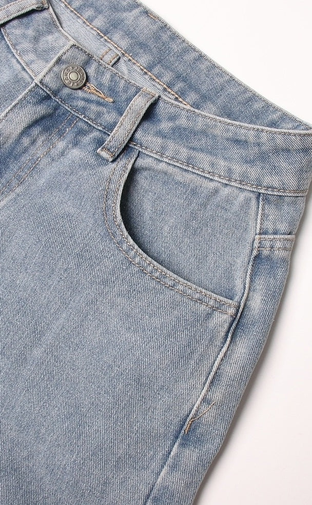 Blue Detachable Loose Jeans