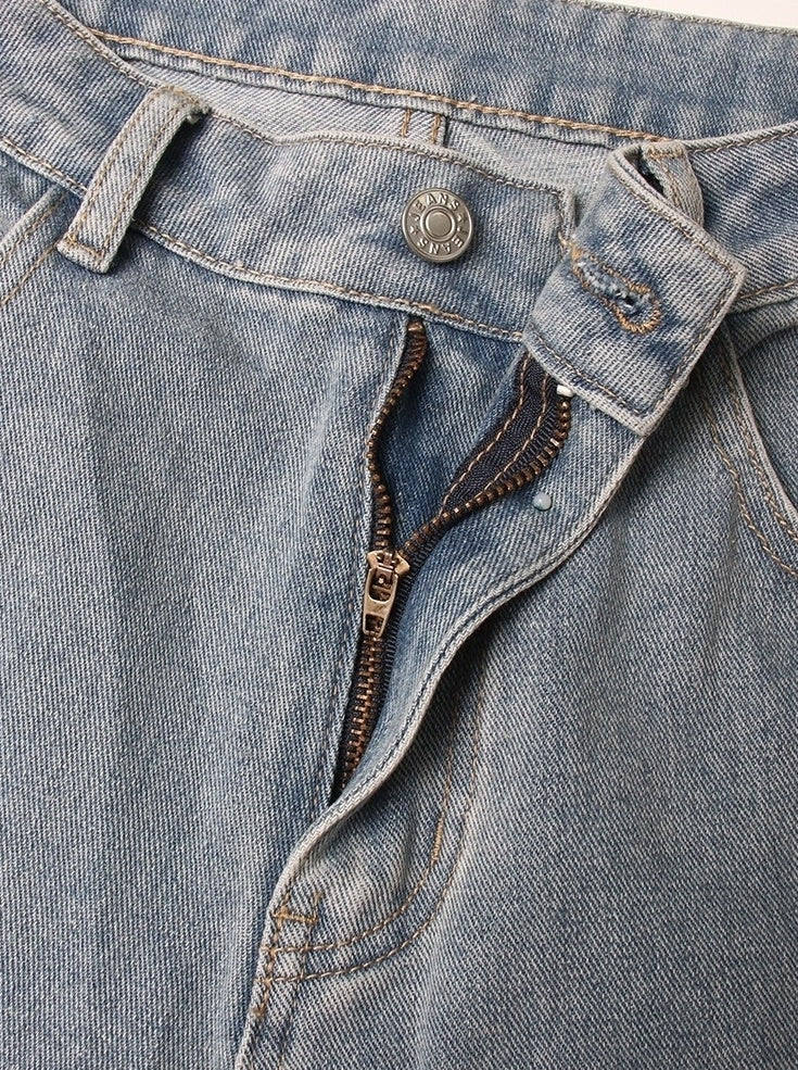 Blue Detachable Loose Jeans