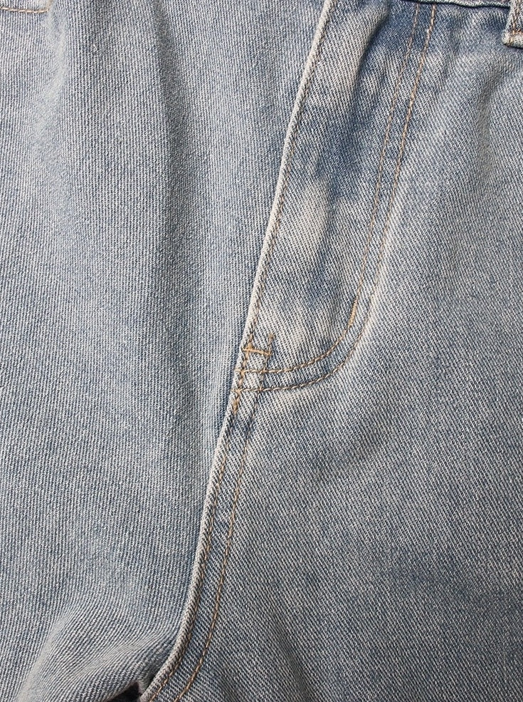 Blue Detachable Loose Jeans