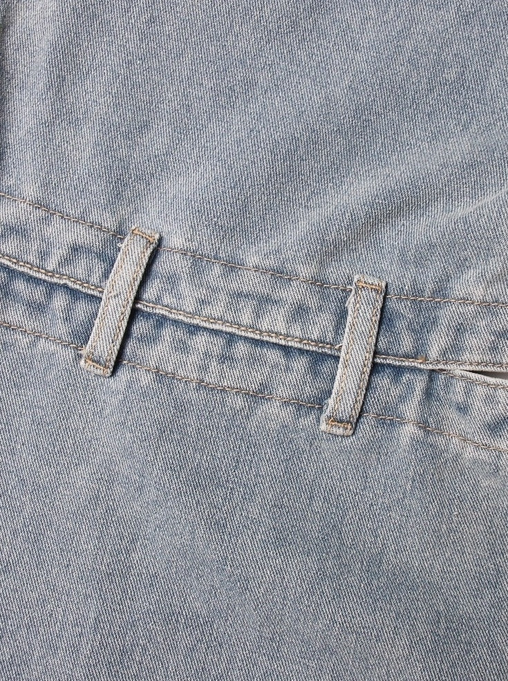 Blue Detachable Loose Jeans