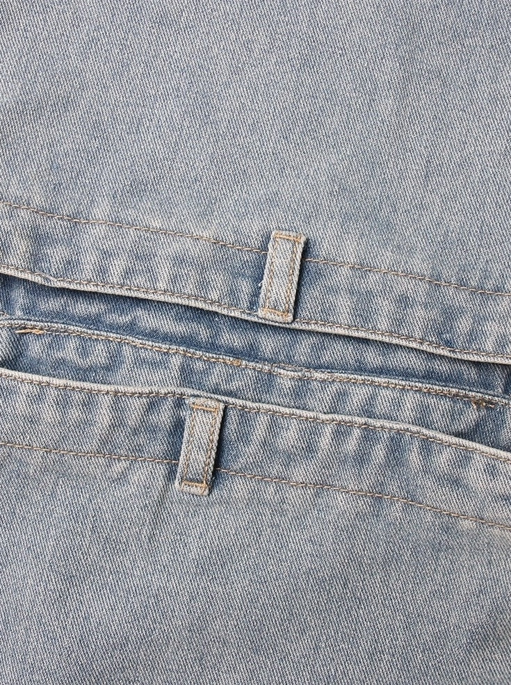 Blue Detachable Loose Jeans
