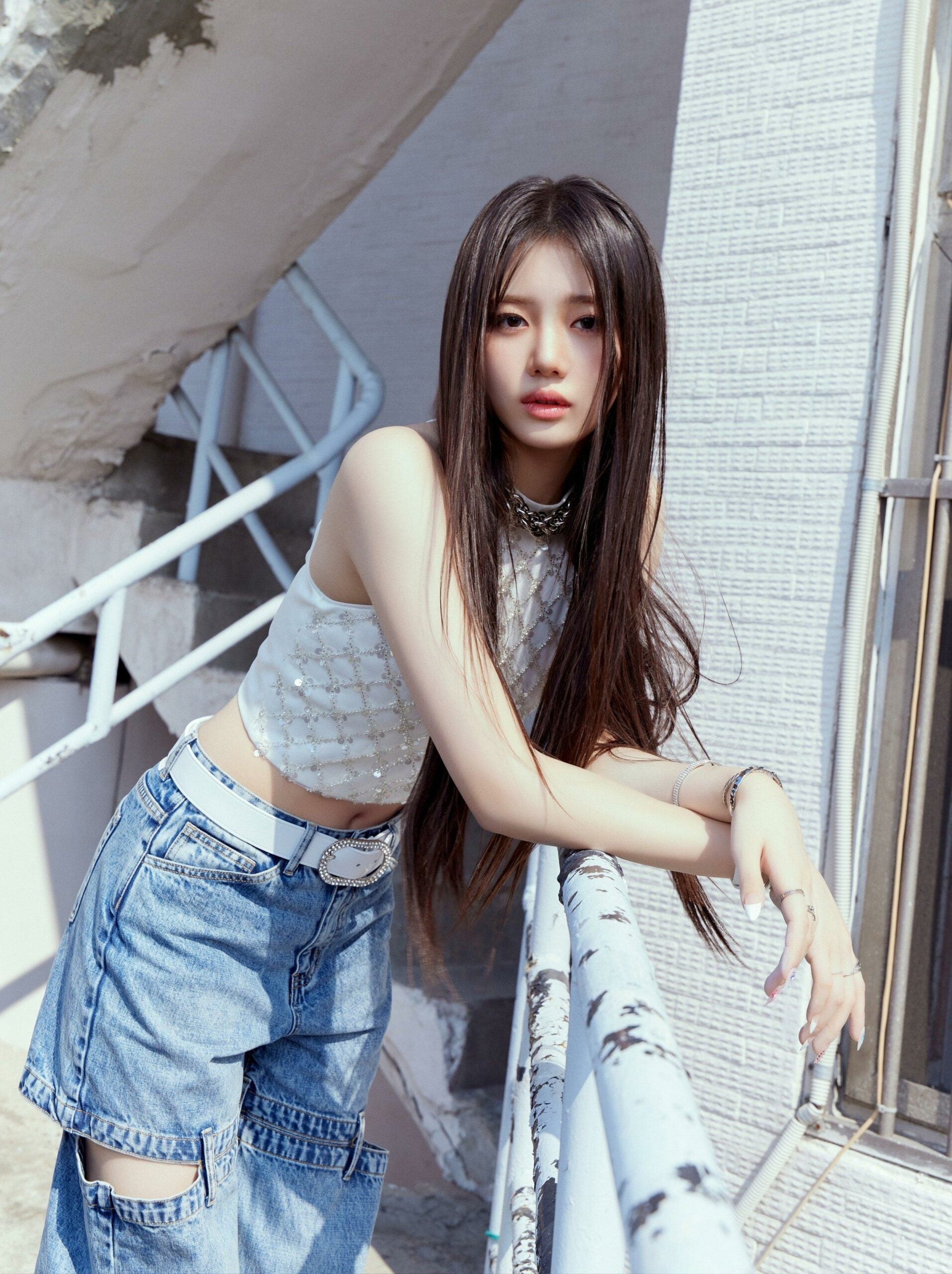 Blue Detachable Loose Jeans