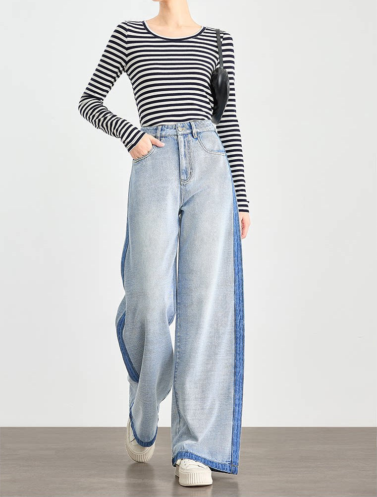 Blue Dual Tone Side Line Denim Jeans