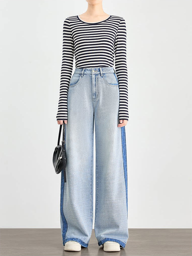 Blue Dual Tone Side Line Denim Jeans