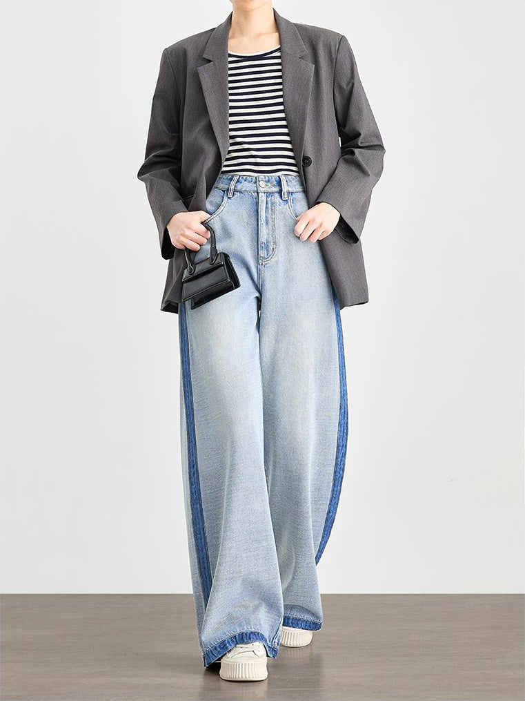 Blue Dual Tone Side Line Denim Jeans