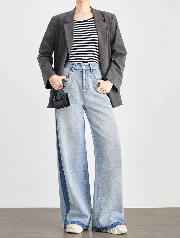Blue Dual Tone Side Line Denim Jeans