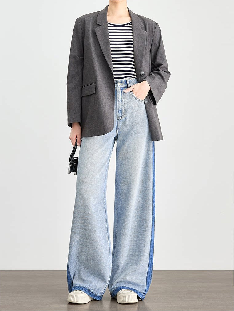 Blue Dual Tone Side Line Denim Jeans
