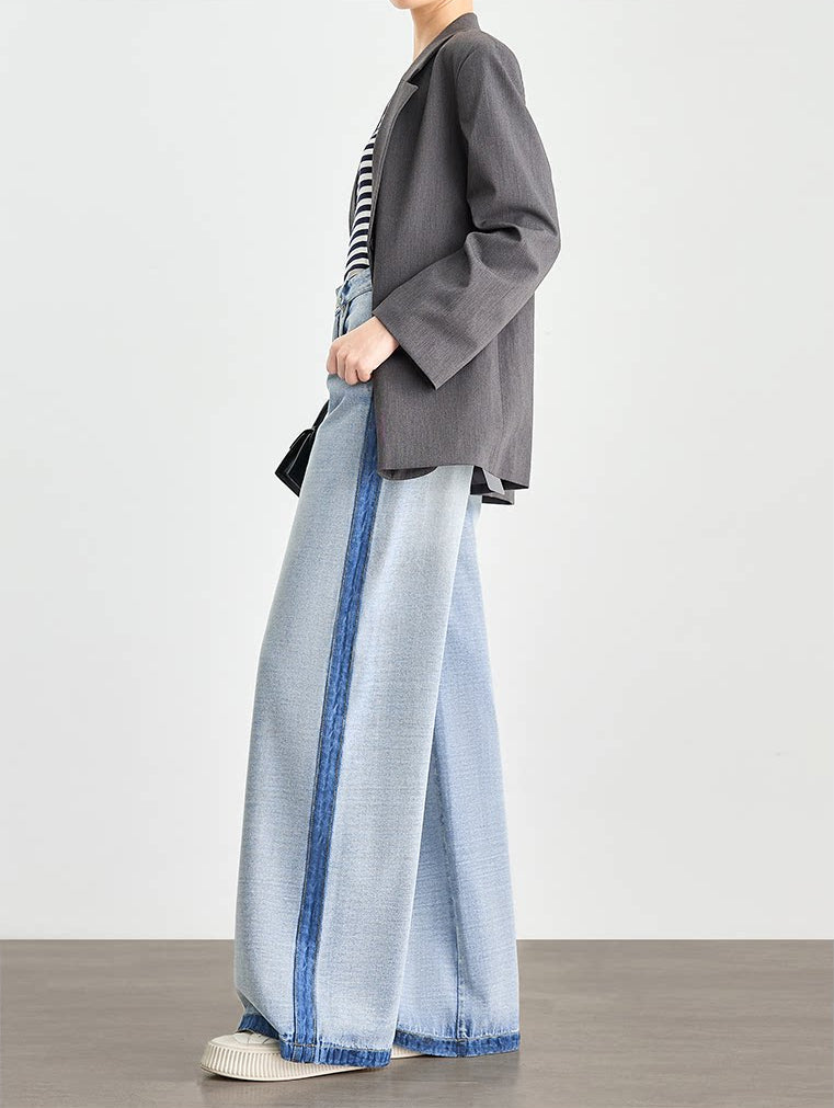 Blue Dual Tone Side Line Denim Jeans