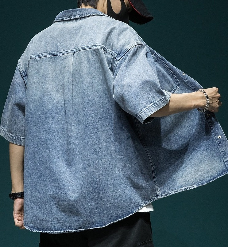 Blue Fade Pocket Denim Shirt