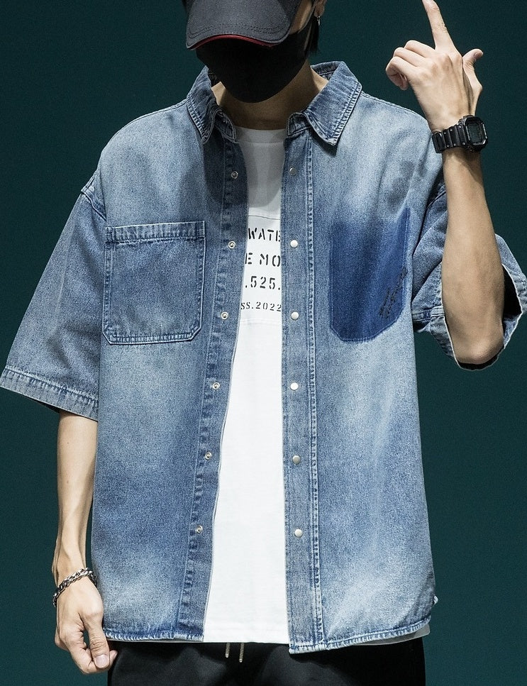 Blue Fade Pocket Denim Shirt