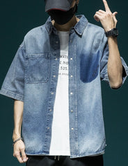 Blue Fade Pocket Denim Shirt