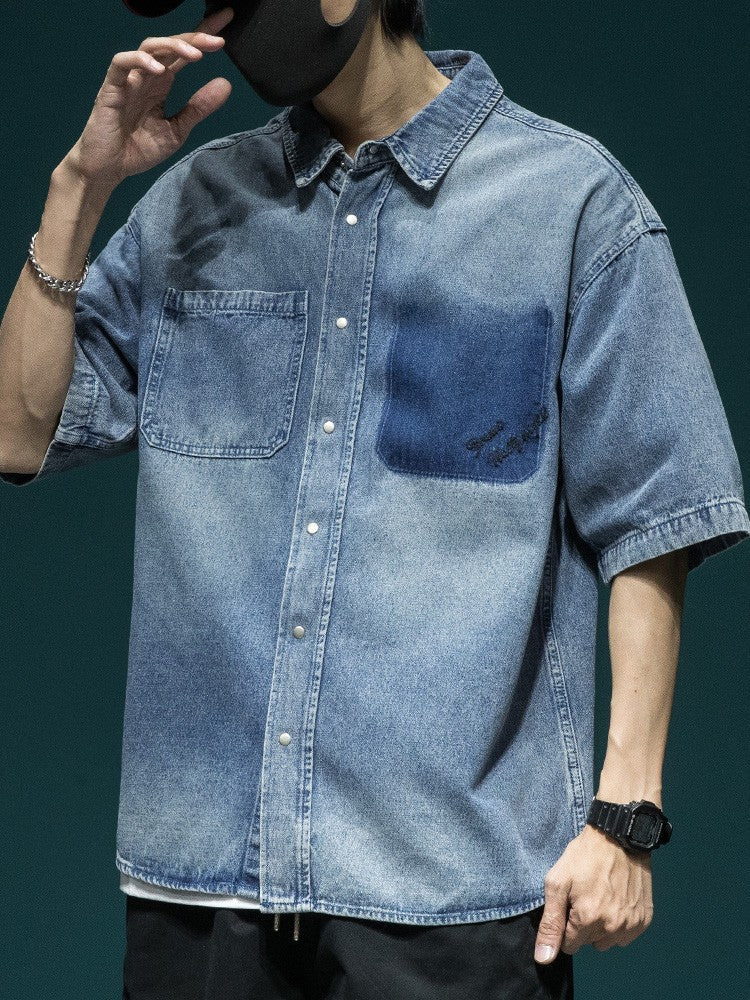 Blue Fade Pocket Denim Shirt