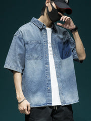 Blue Fade Pocket Denim Shirt