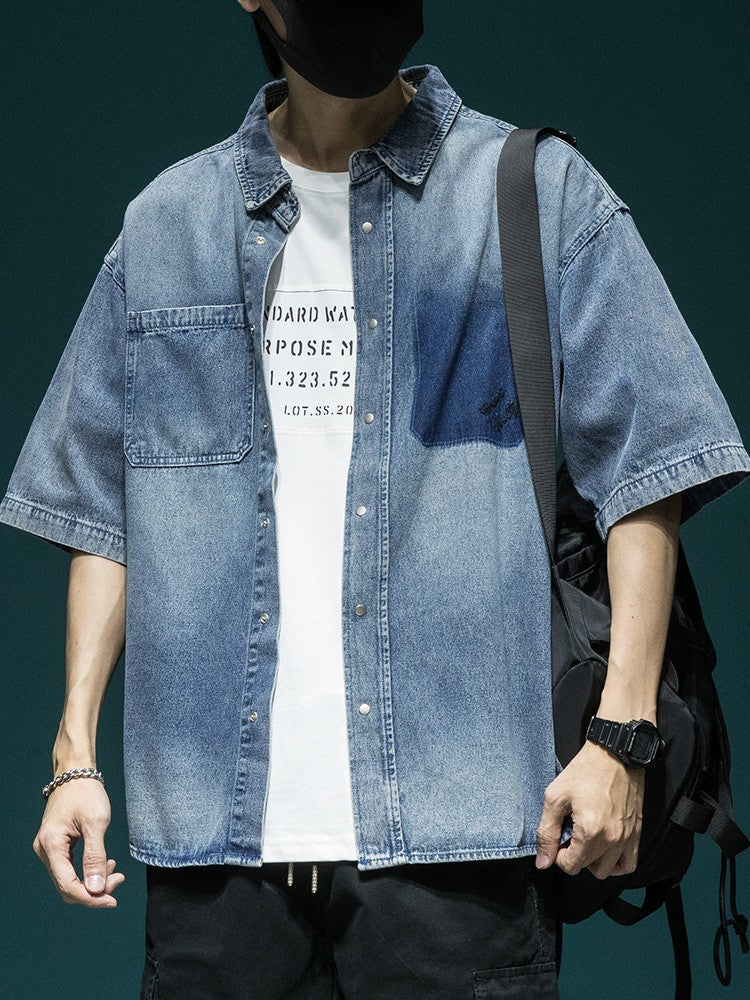 Blue Fade Pocket Denim Shirt