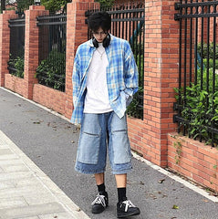 Blue Faded Plaid Shirt
