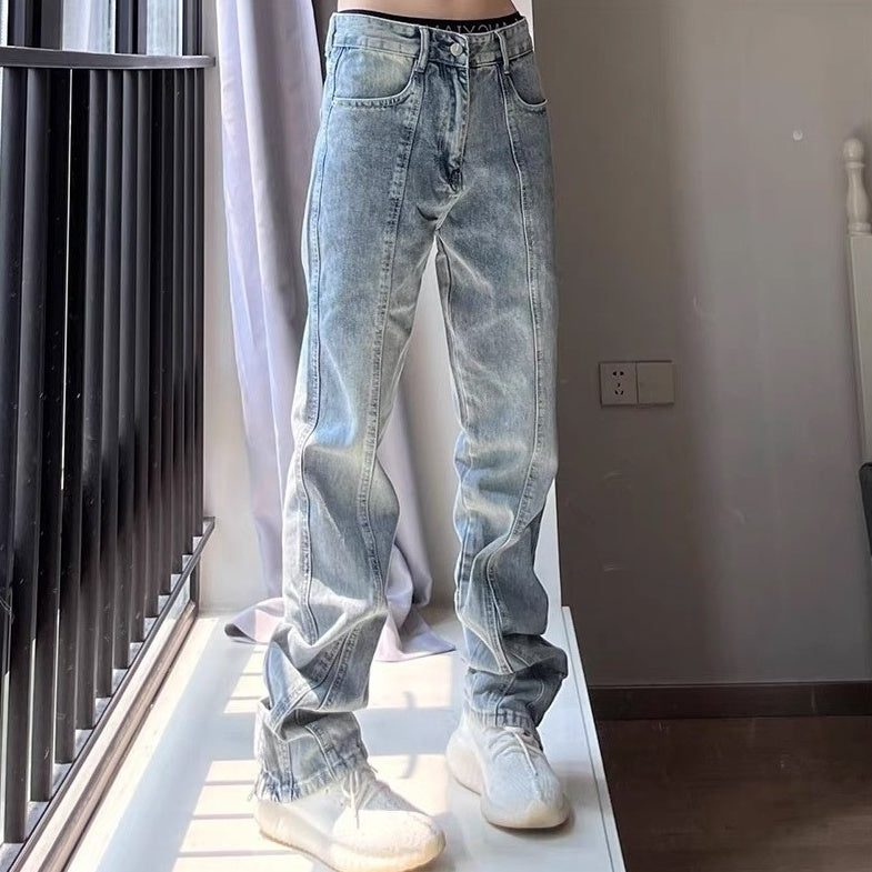 Blue Front Stitched Jeans