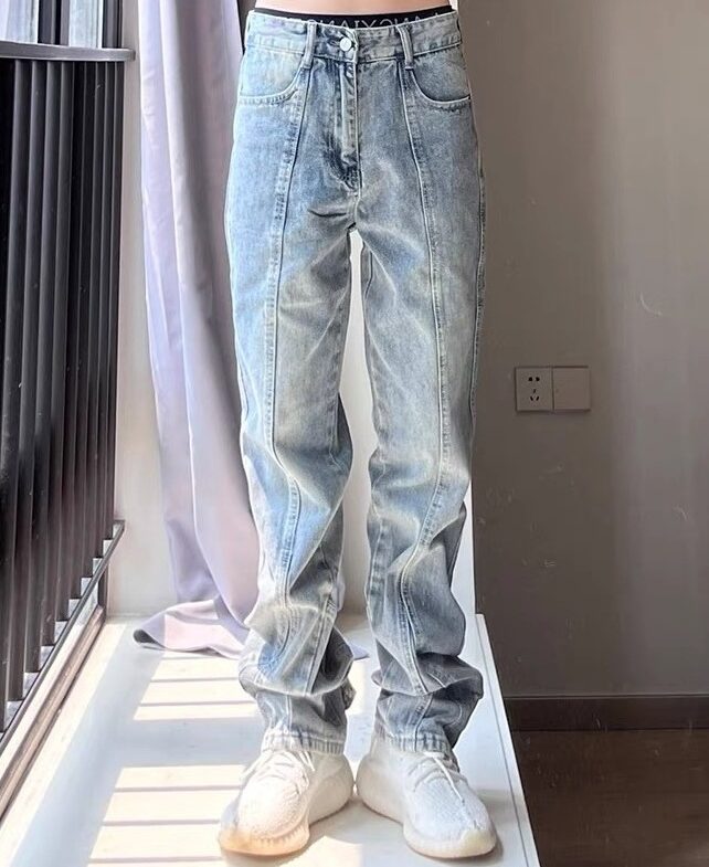 Blue Front Stitched Jeans