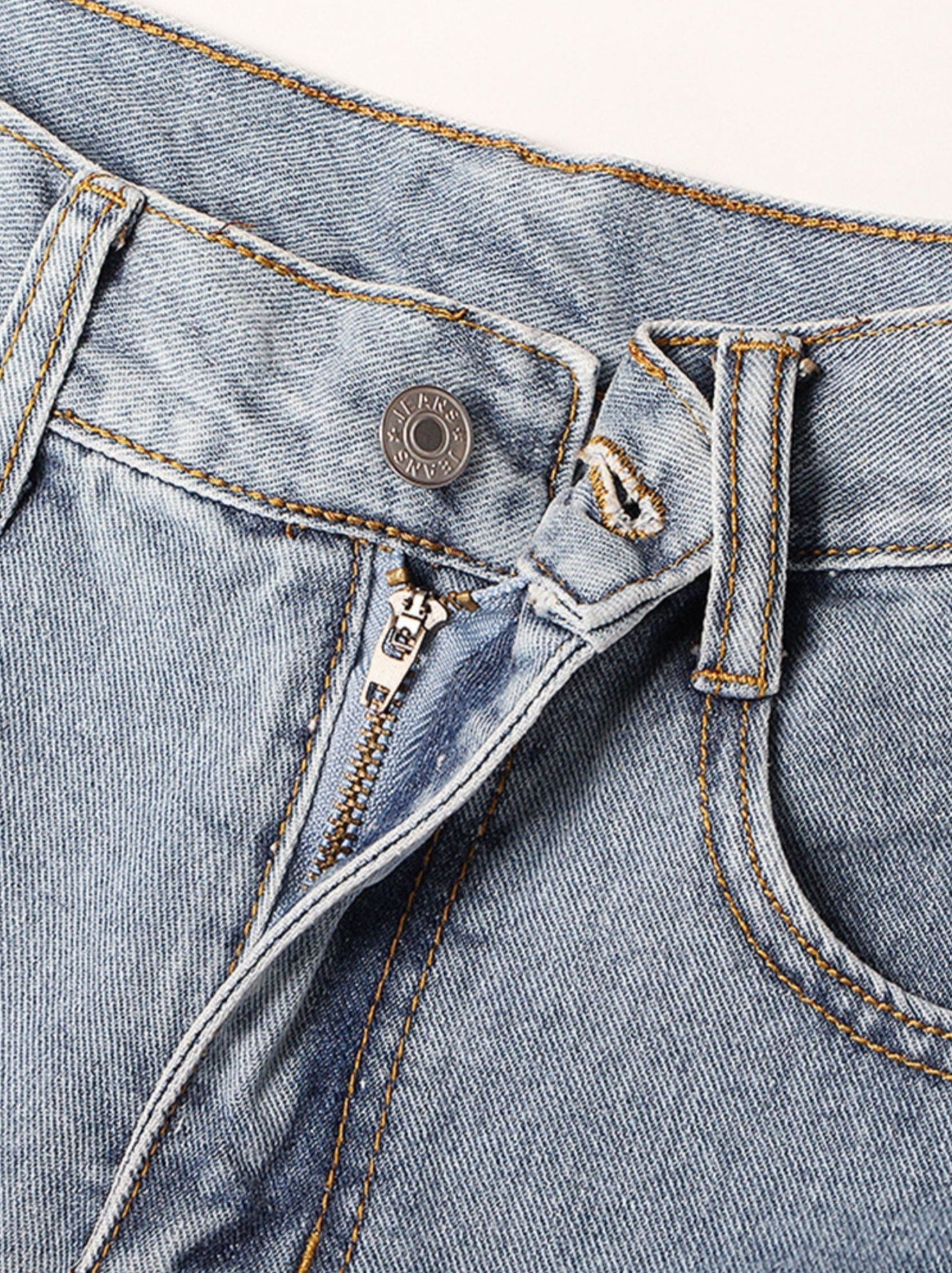 Blue Layered Ragged Ruffles Denim Shorts