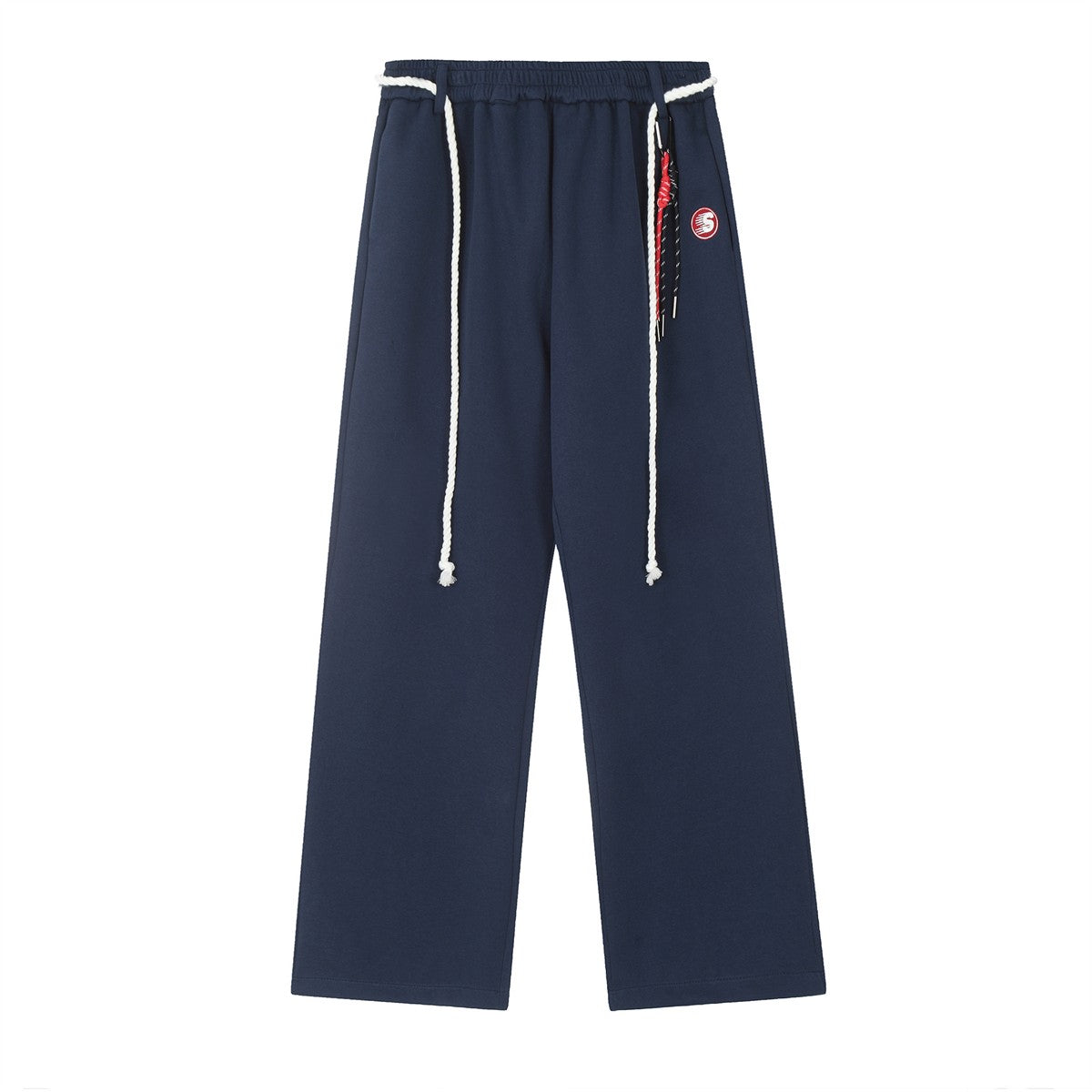 Blue Layered Style Laced Sweatpants