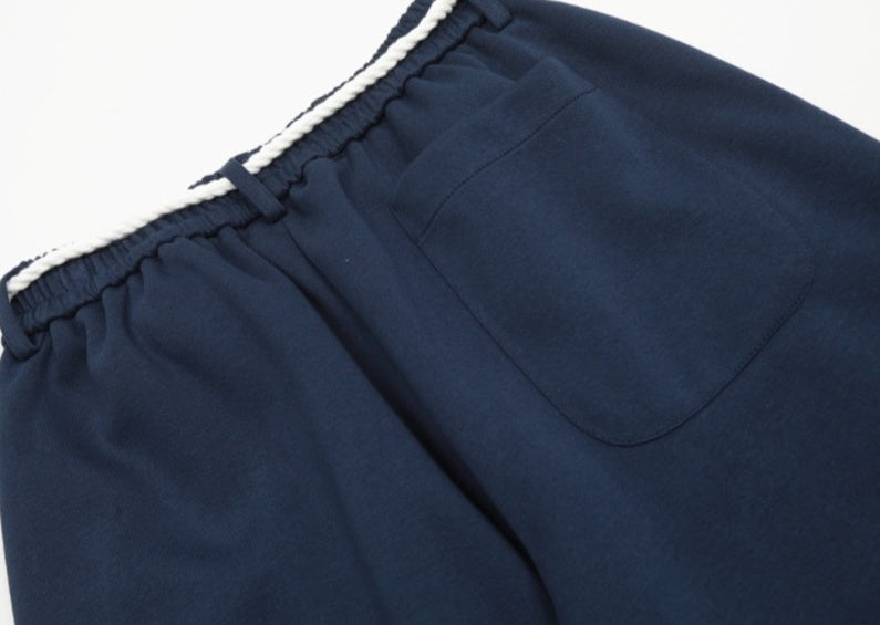 Blue Layered Style Laced Sweatpants