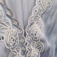 Blue Low V-Neck Satin Dress