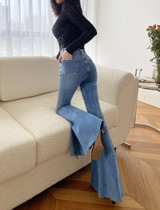 Blue Mermaid Flare Jeans