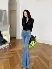 Blue Mermaid Flare Jeans