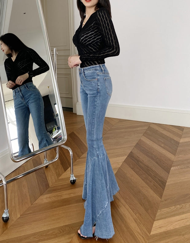 Blue Mermaid Flare Jeans