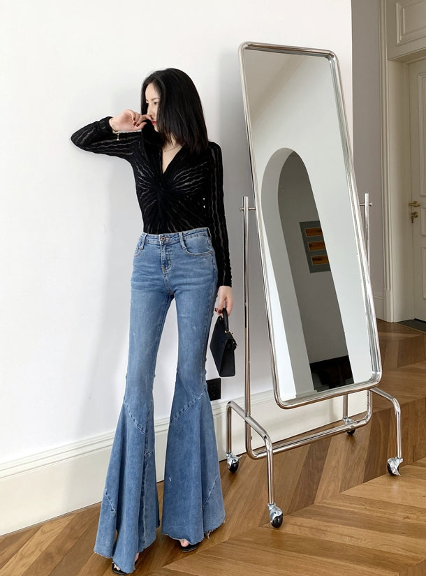 Blue Mermaid Flare Jeans