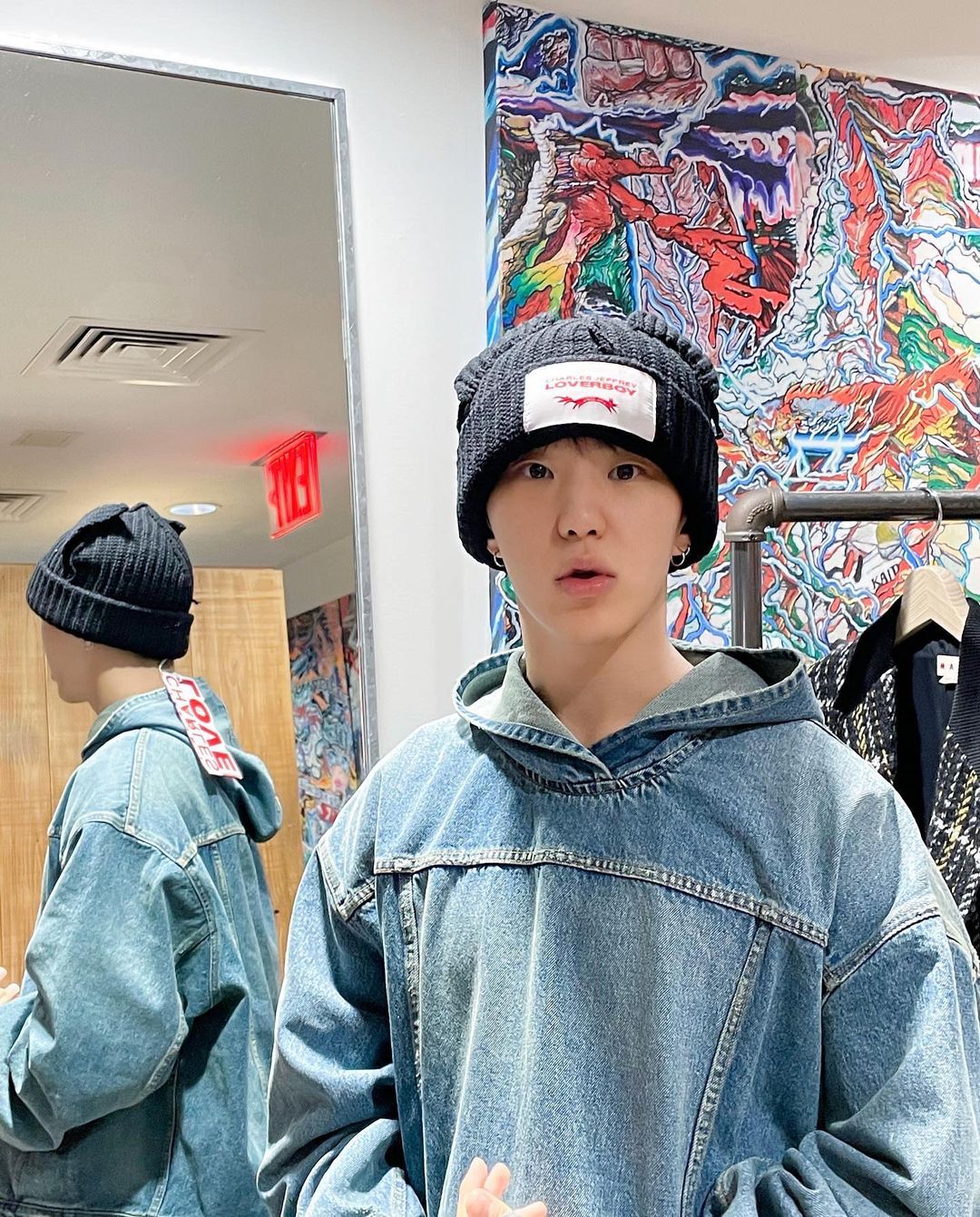 Blue Oversized Denim Hoodie