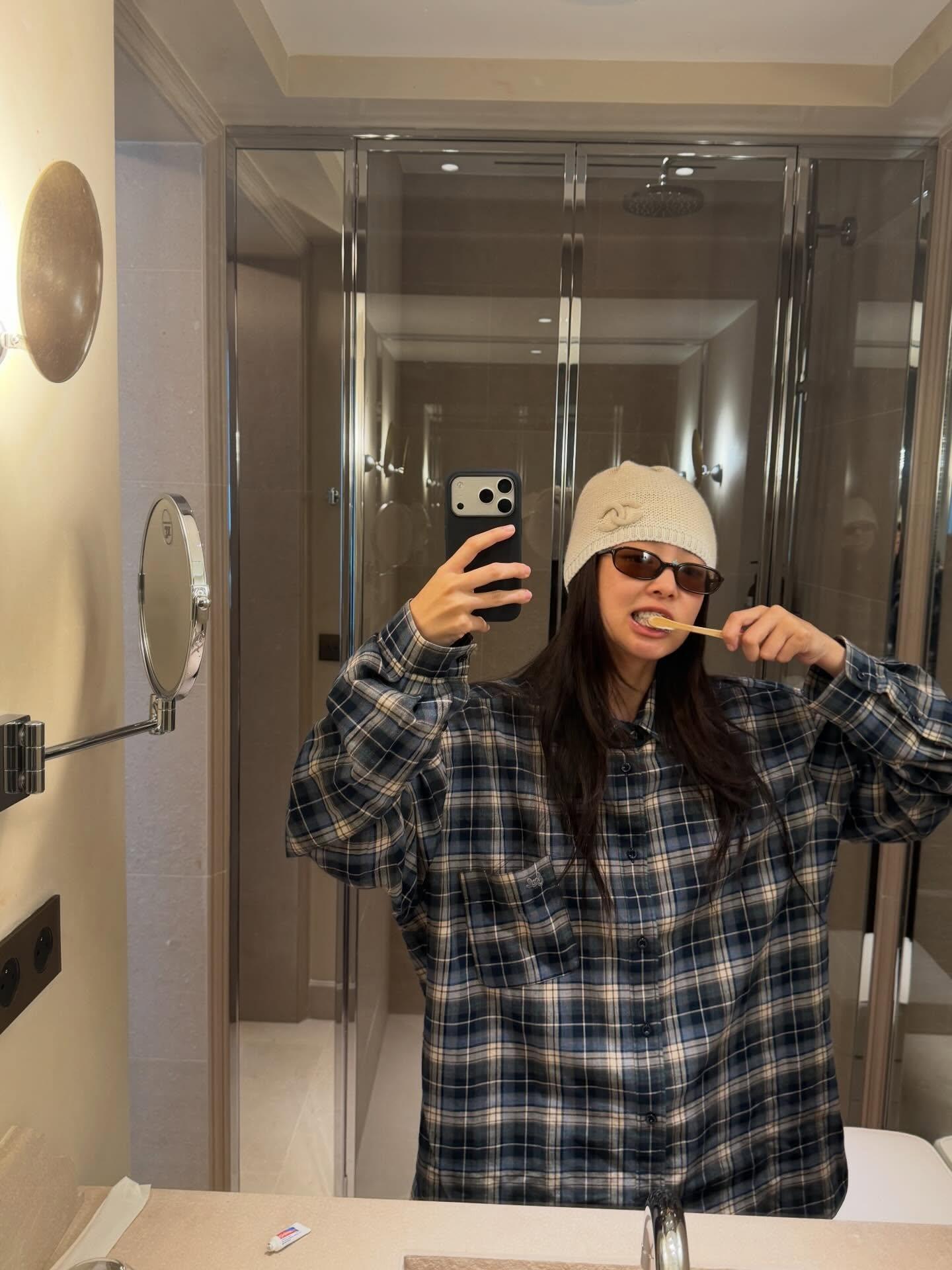 Blue Oversized Plaid Shirt
