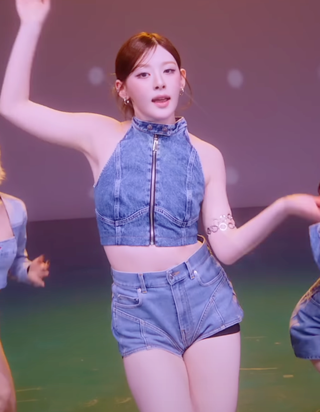 Blue Panelled Denim Shorts