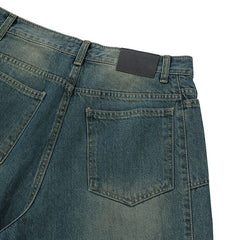 Blue Panelled Oversized Jeans