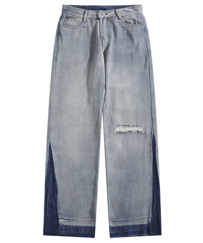 Blue Patched Dual Tone Jeans
